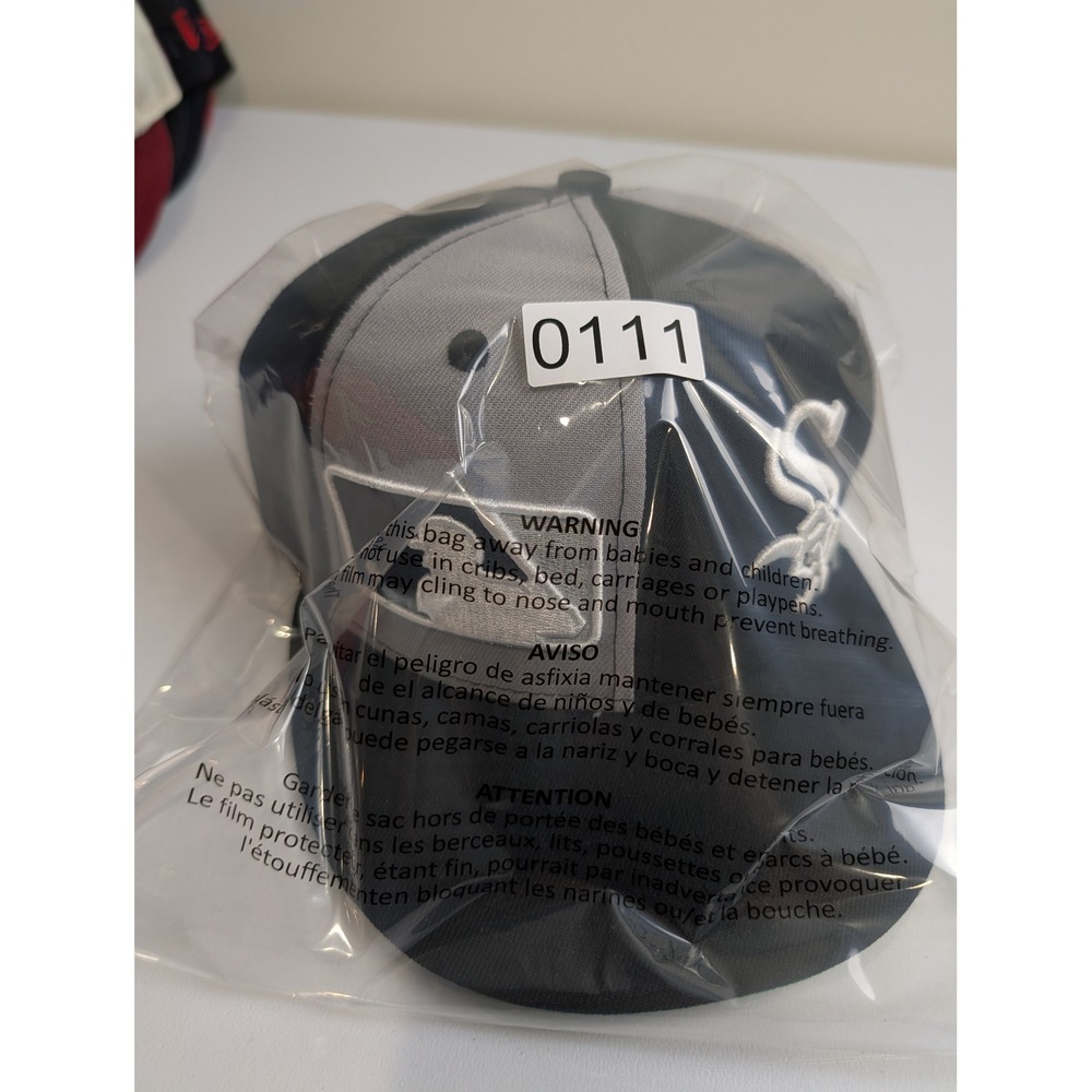 New Era 59FIFTY Chicago White Sox Hat Mens 7 3/8 Black Grey Split Panel - Picture 6 of 6